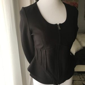 Express Black Structured Peplum Jacket Blazer 6